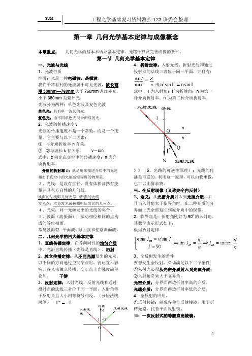 工程光学基础复习 