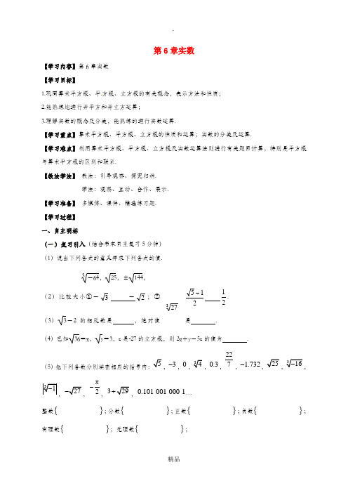 湖北省襄阳市襄州区七年级数学下册 第六章 实数复习学案新人教版