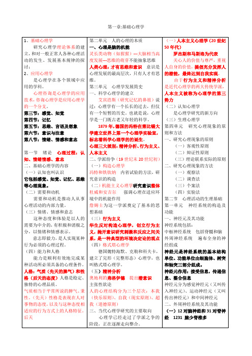 基础心理学重点知识梳理