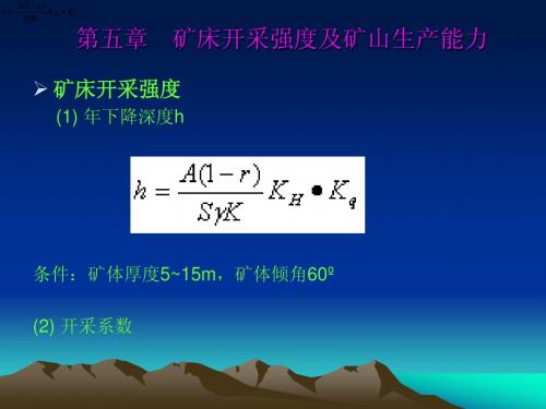 第五章对矿床开采的要求