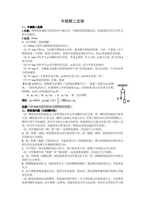 牛顿第二定律