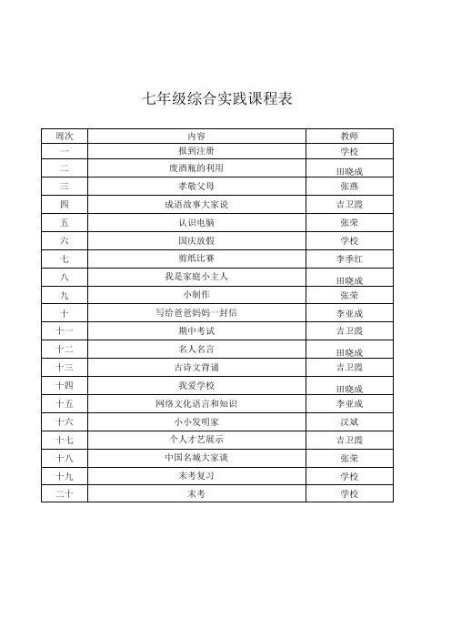 综合实践课程表(1)