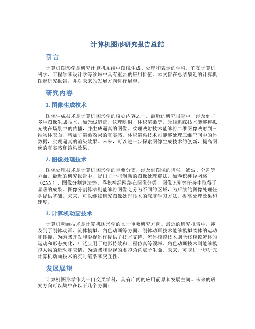 计算机图形研究报告总结