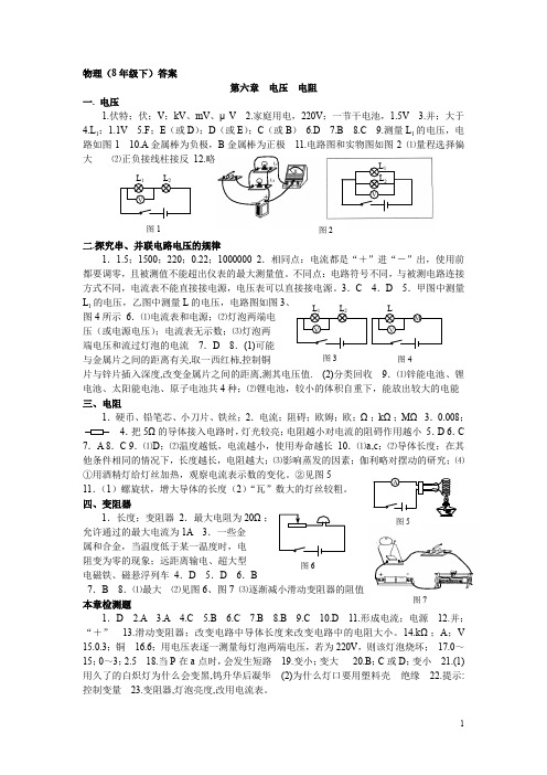 物理基础训练(8年级下)答案