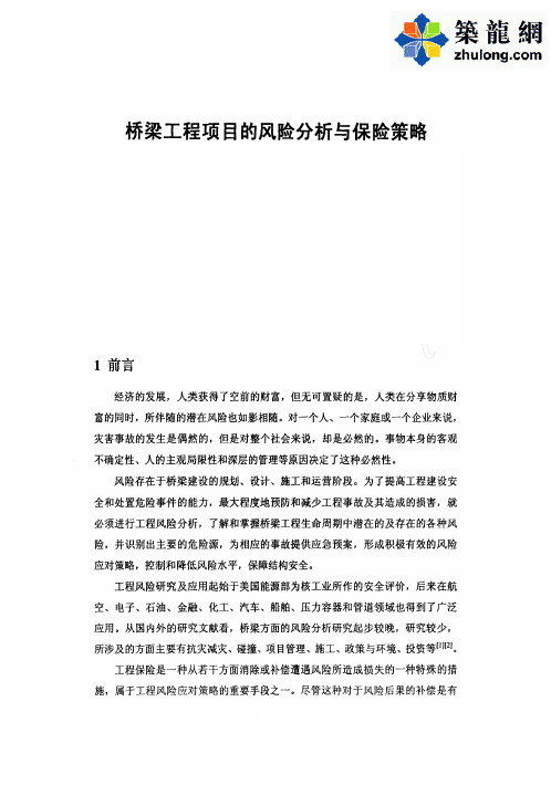 桥梁工程项目的风险分析与保险策略_pdf