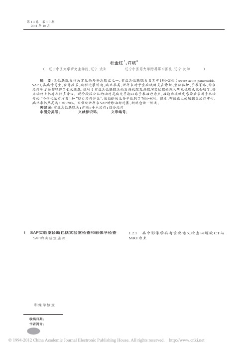 重症急性胰腺炎诊治进展_杜金柱