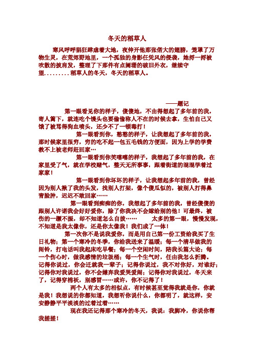 冬天的稻草人