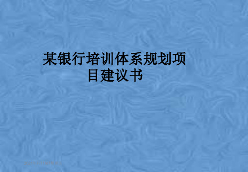 某银行培训体系规划项目建议书