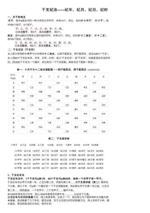 干支纪法——纪年、纪月、纪日、纪时