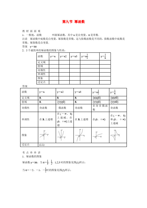 高考数学 第九节 幂函数教材