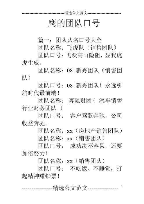 鹰的团队口号