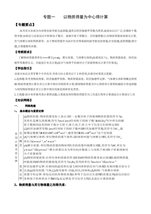 阿伏伽德罗常数知识点题目汇编