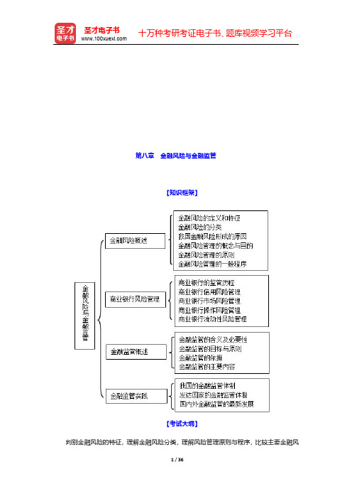 经济师《金融专业知识与实务(初级)》复习全书【要点精讲+历年真题详解】第八章 金融风险与金融监管 【