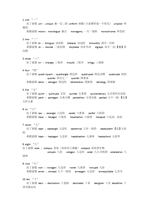 科技英语数字前缀