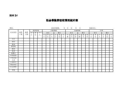 社会保险费征收情况统计表