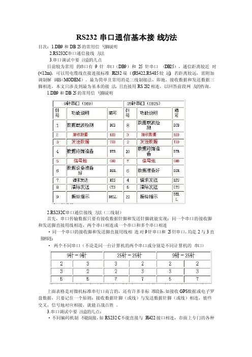 RS232串口通信基本接线方法