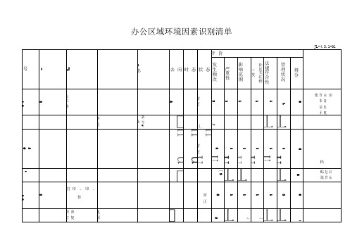 办公区域-环境因素识别表