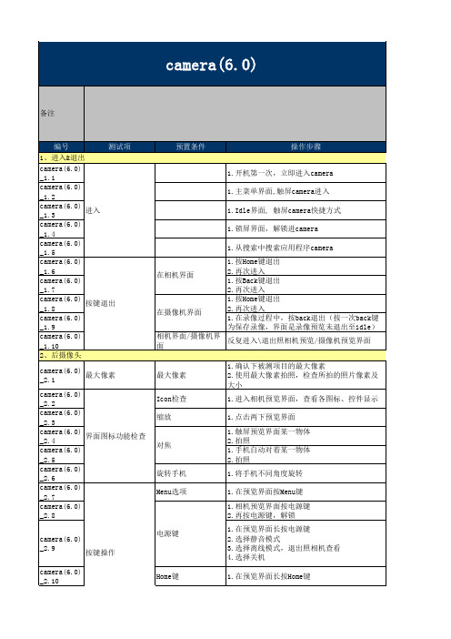 安卓6.0手机相机测试用例