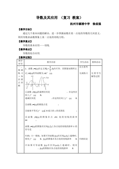 导数及其应用(复习教案)(精)