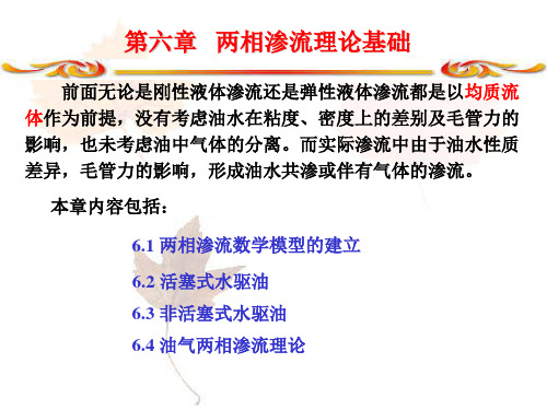 第六章 两相渗流理论基础