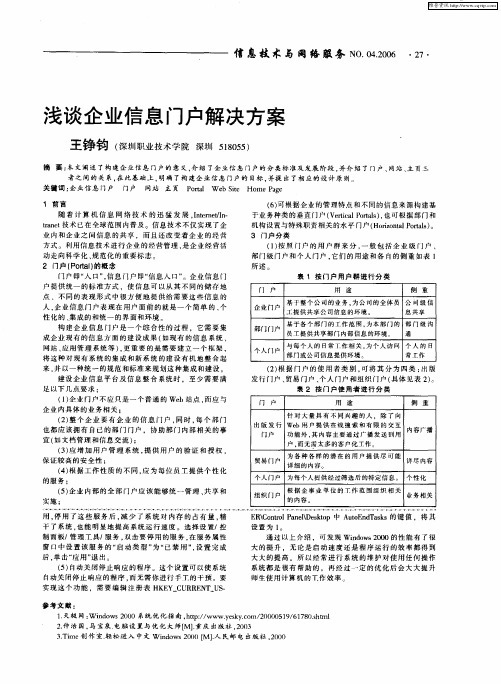 浅谈企业信息门户解决方案