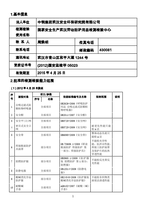 国家安全生产武汉劳动防护用品检测检验中心-中国安全生产科学研究院