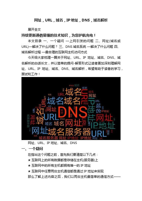 网址，URL，域名，IP地址，DNS，域名解析