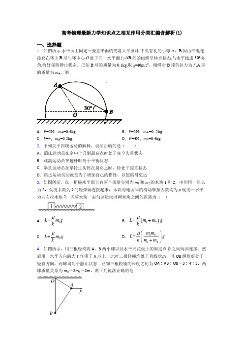 高考物理最新力学知识点之相互作用分类汇编含解析(1)