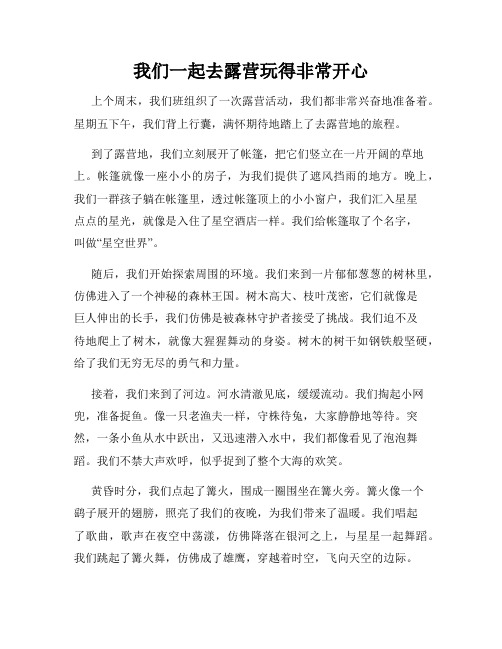 三年级作文那次玩得真高兴之我们一起去露营玩得非常开心