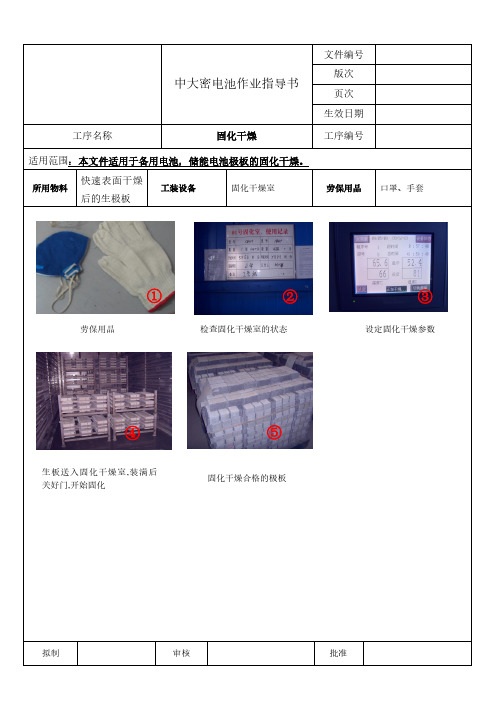 中大密电池作业指导书——固化干燥