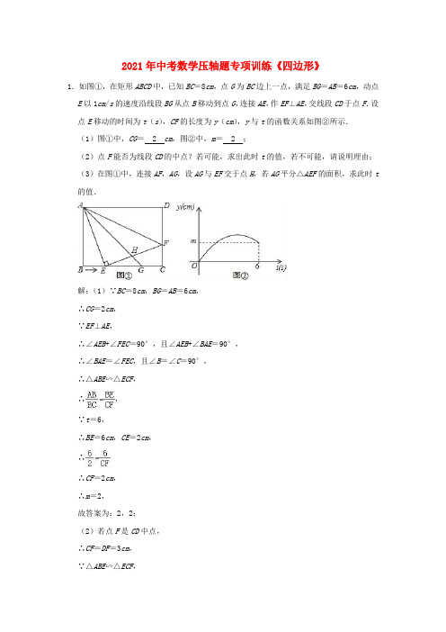 2021年中考数学压轴题专项训练  四边形(含解析)