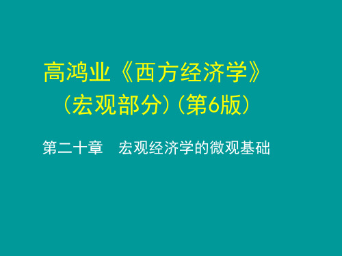 20第二十章--宏观经济学的微观基础