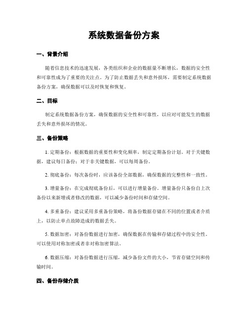 系统数据备份方案