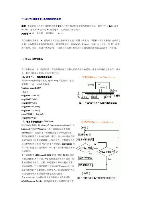 WINDOWS环境下PC机与单片机的通信