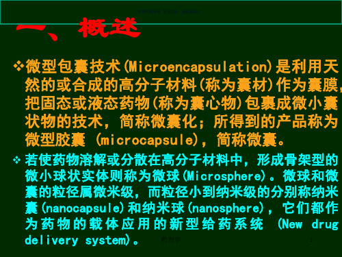 药剂学制剂技术微型包囊技术