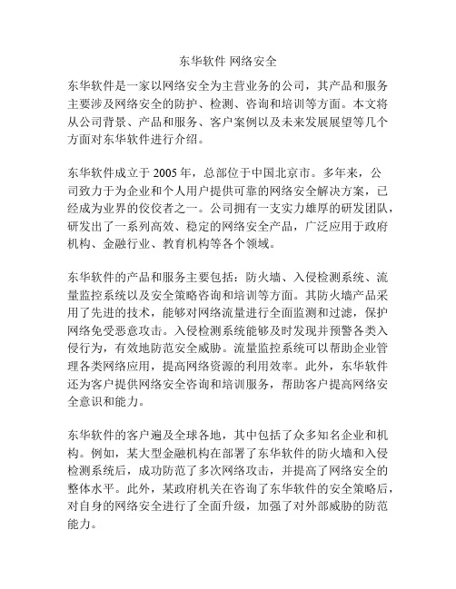 东华软件 网络安全