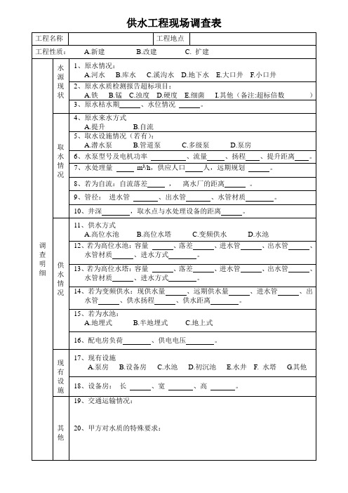 现场调查表