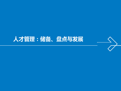 人才管理：储备、盘点与发展 经典培训课件