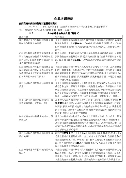 企业内部控制