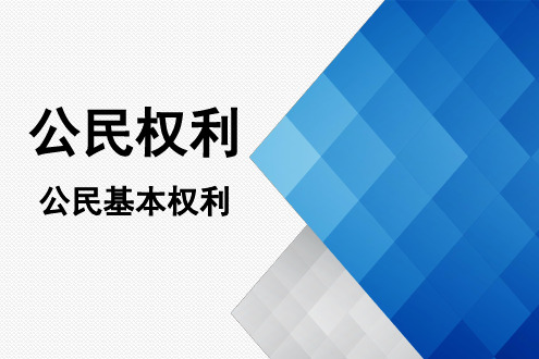 部编版 八年级道德与法治 下册 第三课 公民权利  PPT