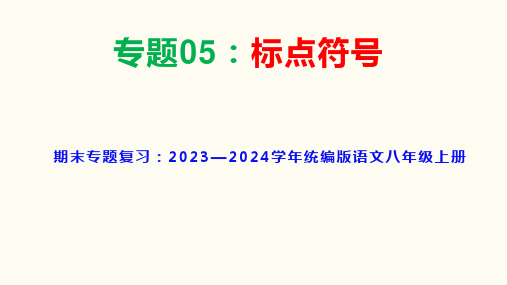 期末专题复习：《标点符号》 统编版语文八年级上册