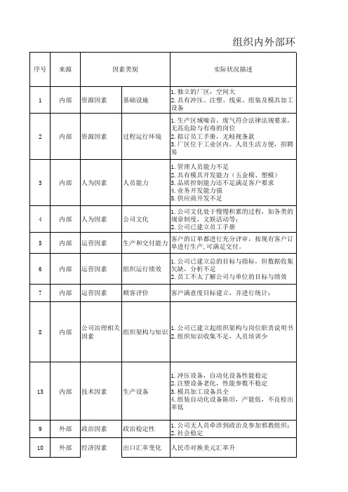 组织内外部环境分析结果swot报告范例