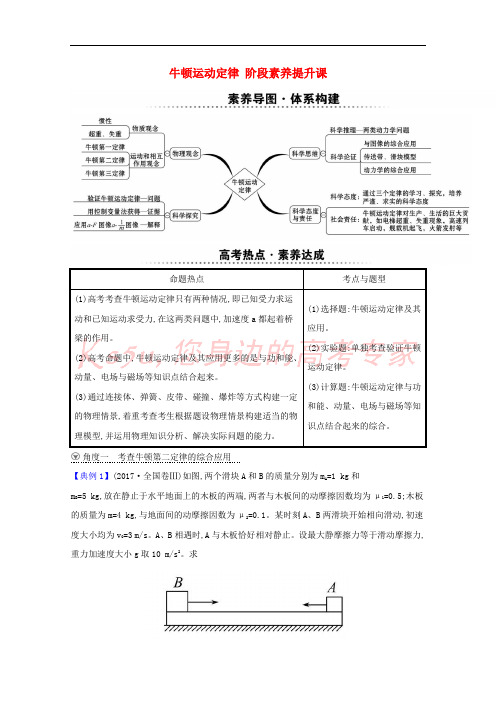 2021版高考物理一轮复习第三章牛顿运动定律阶段素养提升课练习含解析