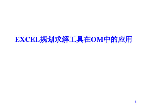 EXCEL规划求解工具在OM中的应用(PPT 60页).ppt