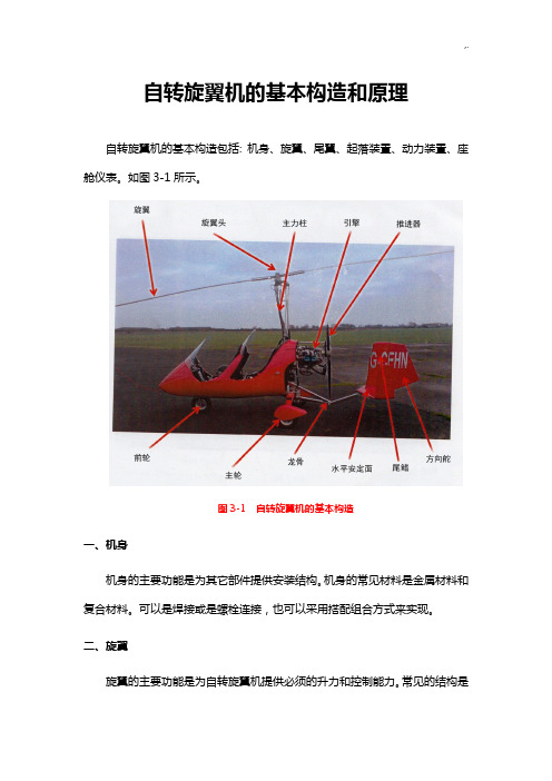 自转旋翼机的基本构造和基础学习知识原理-1