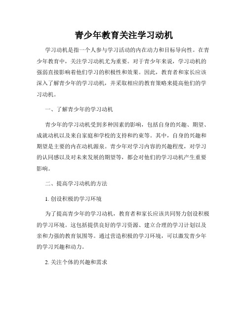 青少年教育关注学习动机