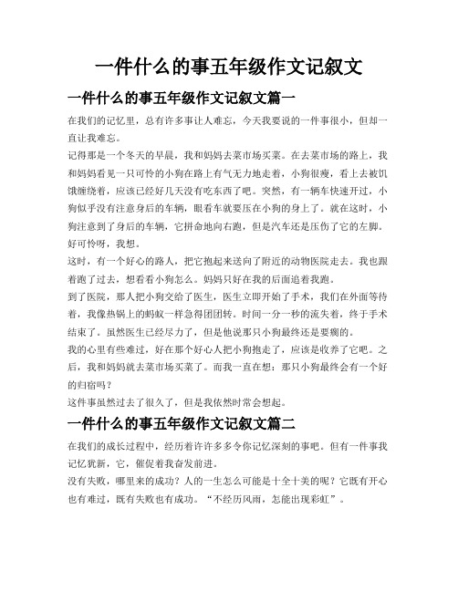 一件什么的事五年级作文记叙文