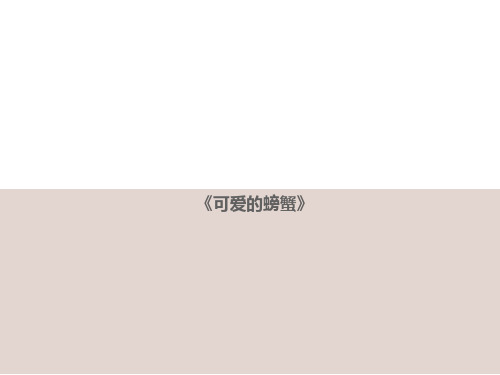 可爱的螃蟹少儿线描美术PPT课件