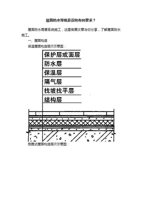 屋面防水等级及设防有何要求？