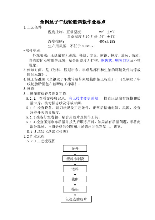 全钢丝子午线轮胎斜裁作业要点